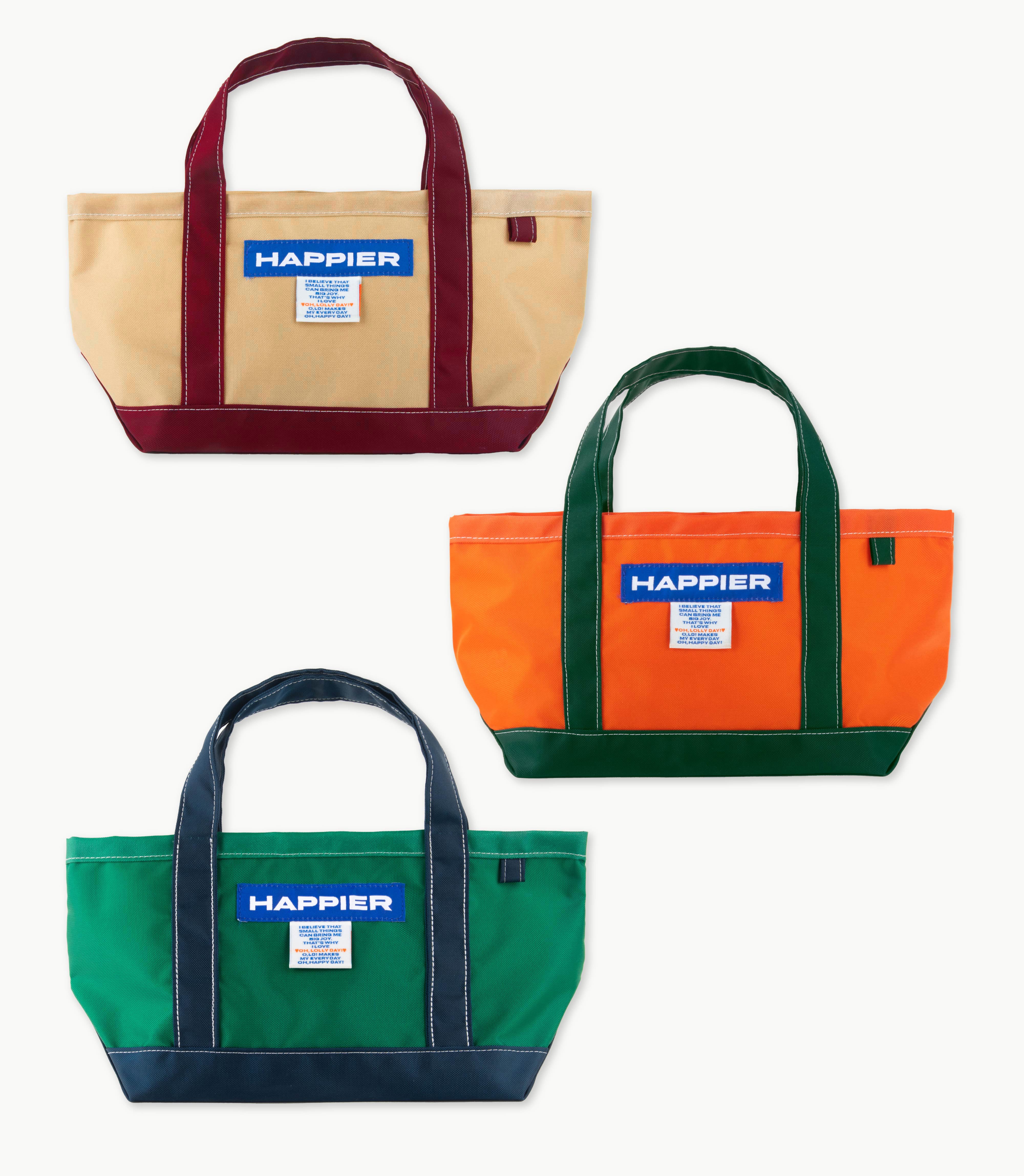 Happier label pick-me tote bag