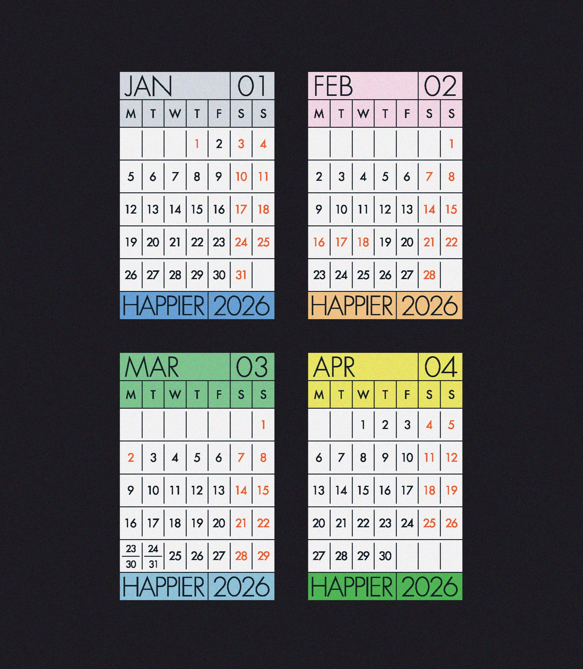 [Calendar] 2026 calendar sticker