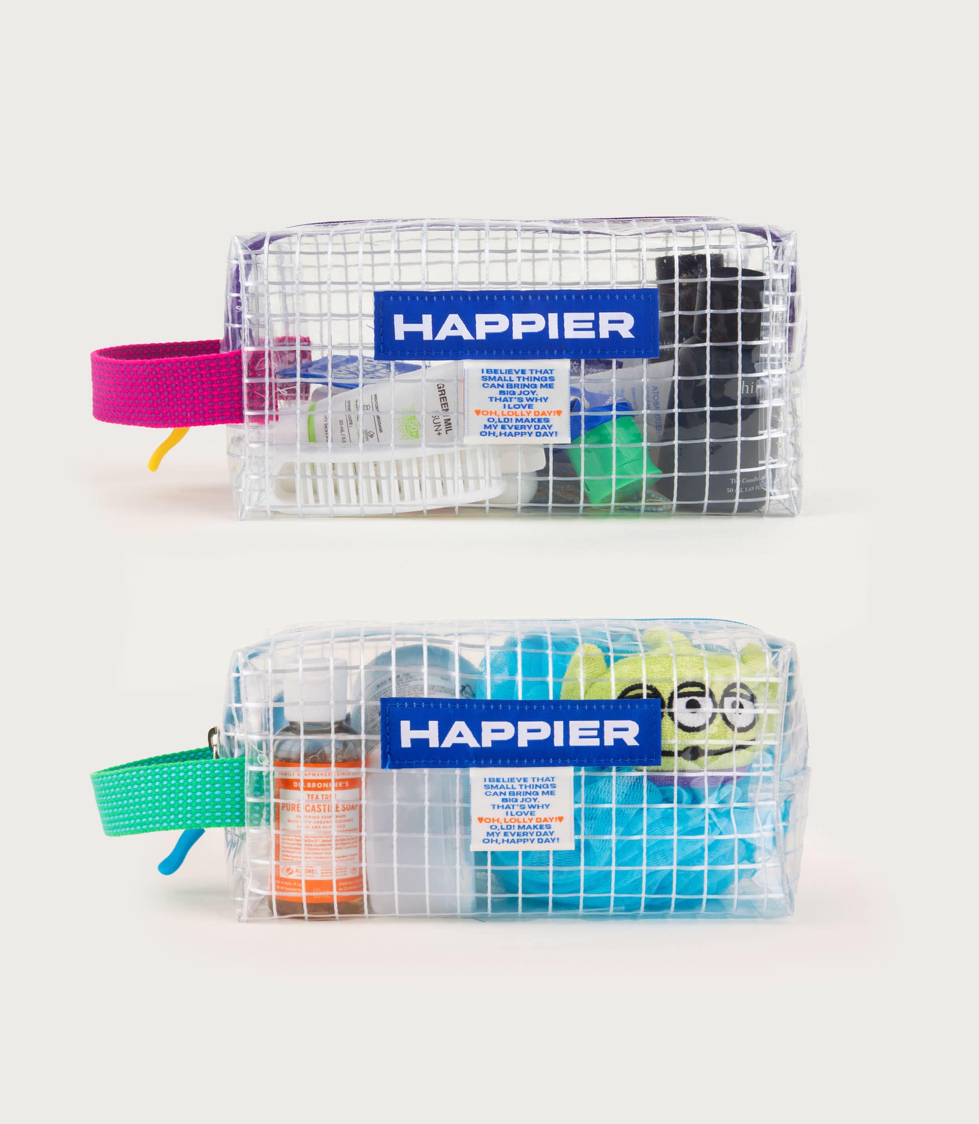 Happier label clear brick pouch