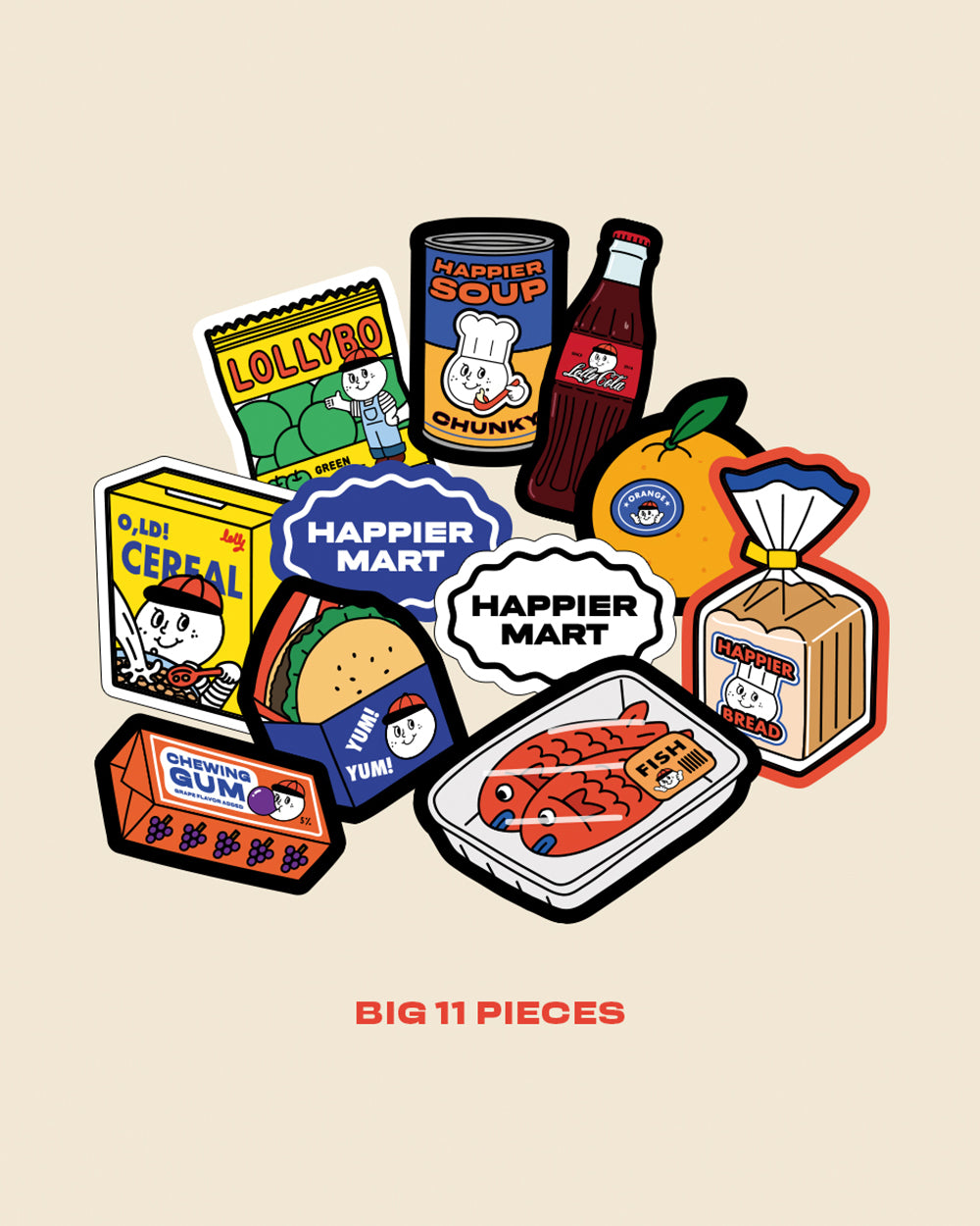 [Sticker] HAPPIER MART sticker pack_food series