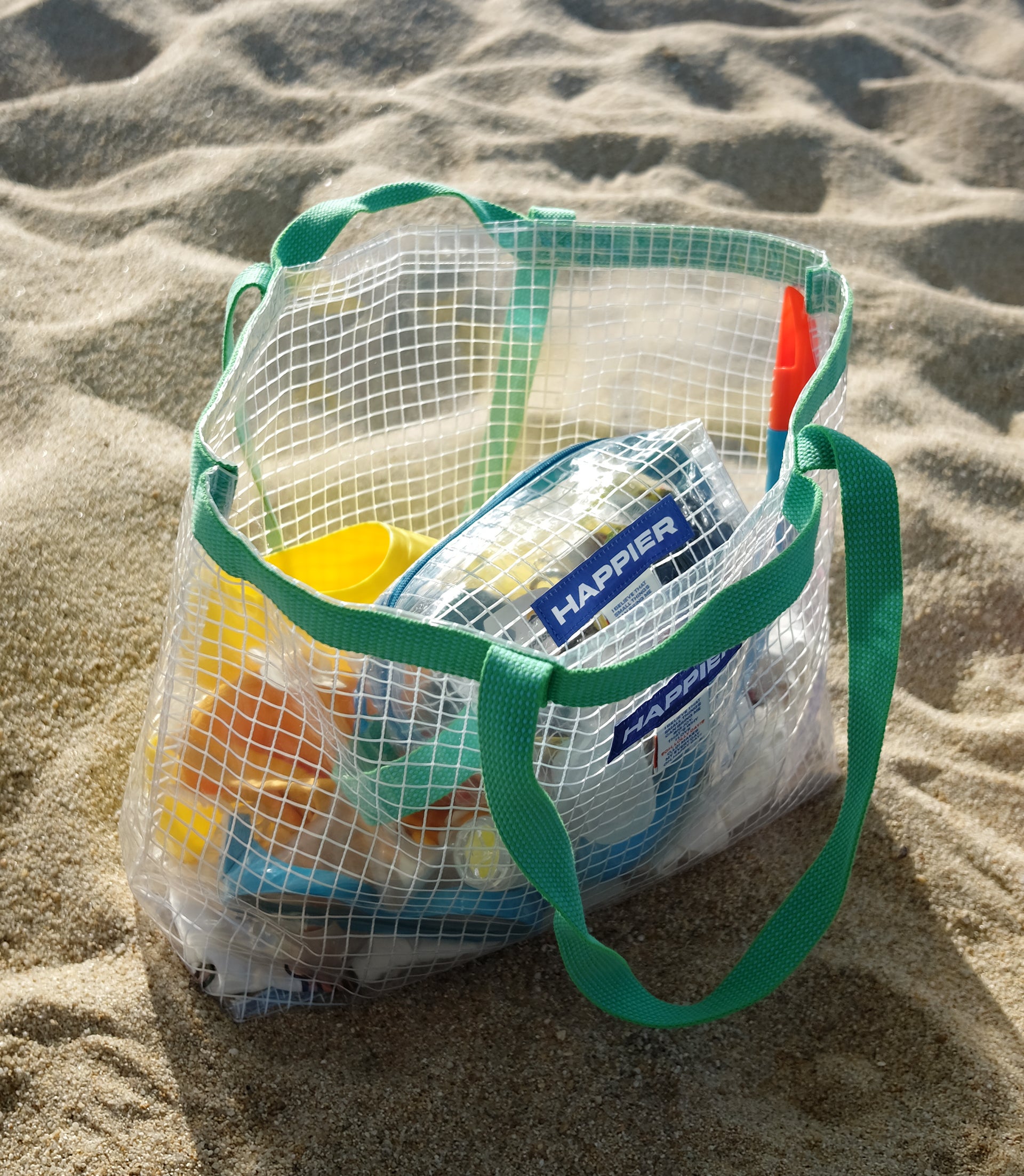 Happier label clear brick pouch