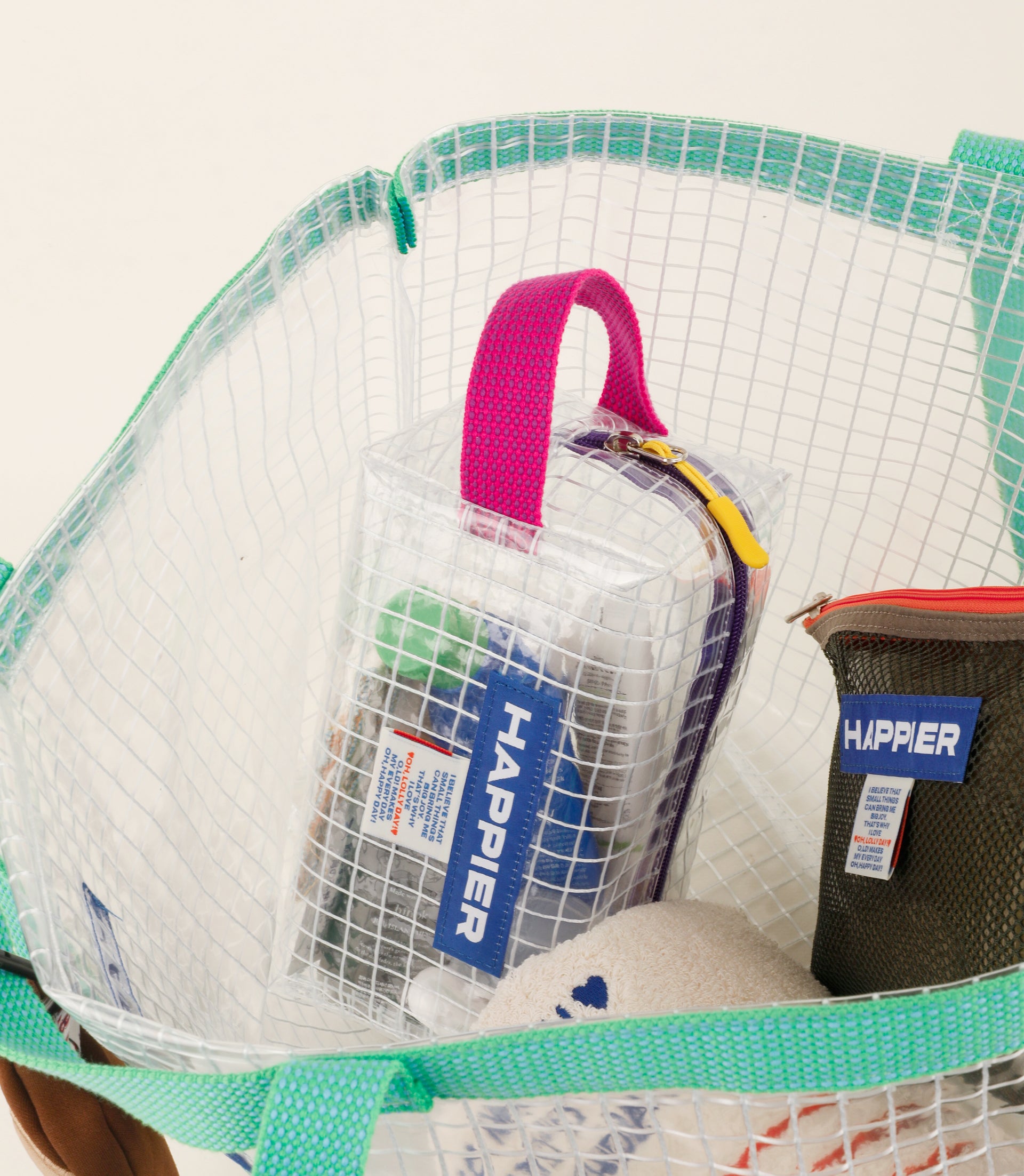 Happier label clear brick pouch