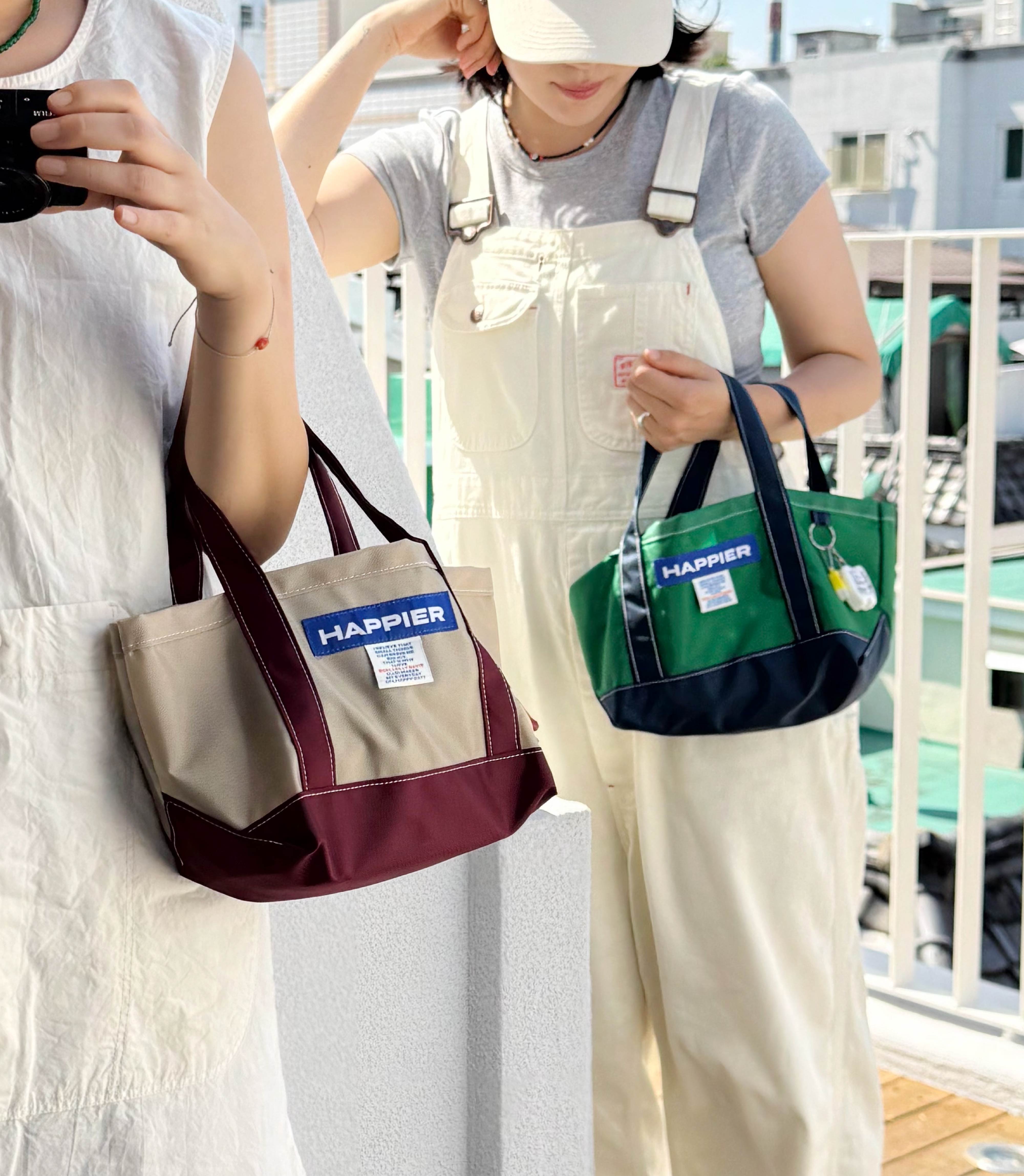 Happier label pick-me tote bag